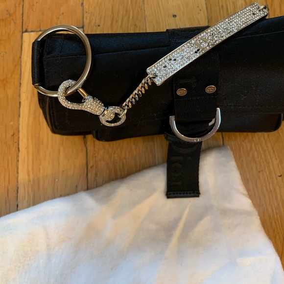 Dior black satin bag crystal embellished handle - Picture 3 of 15